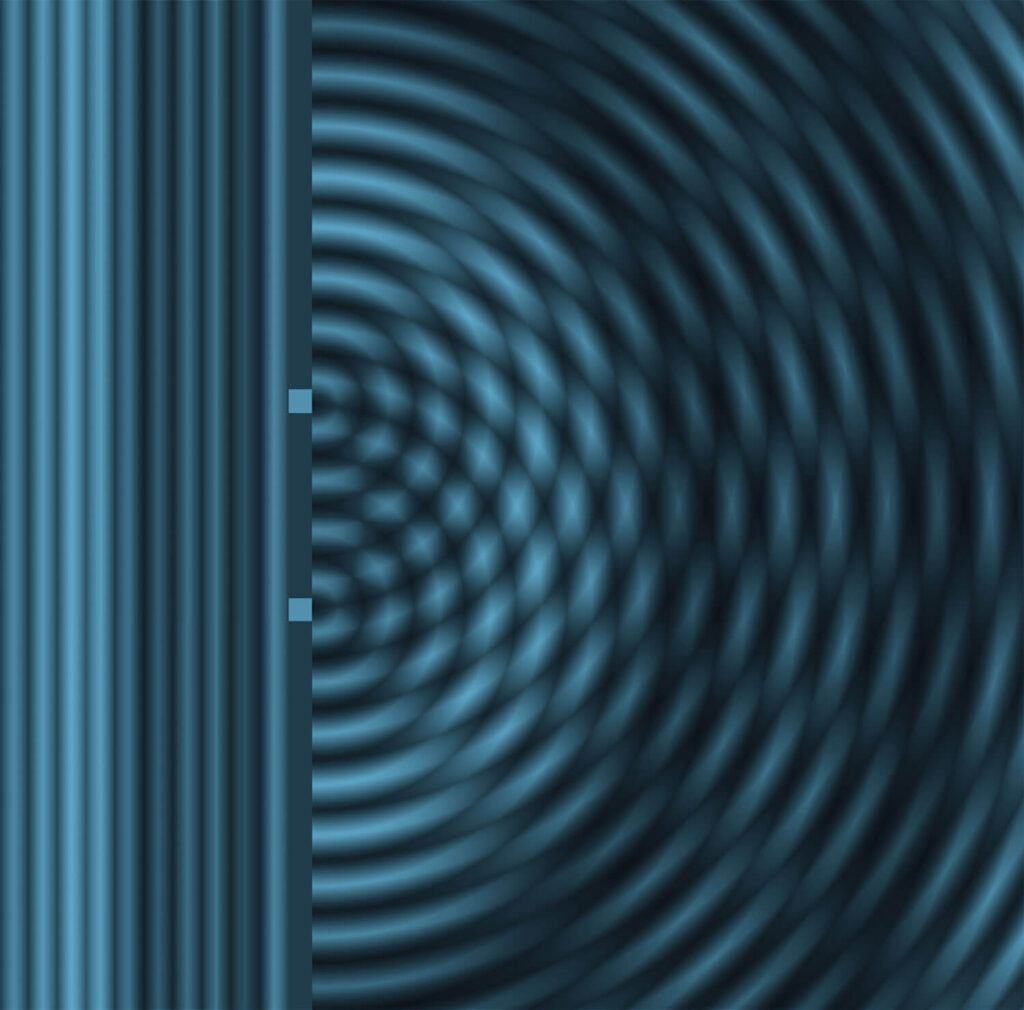 A mesmerizing spiral pattern on a blue and black background.